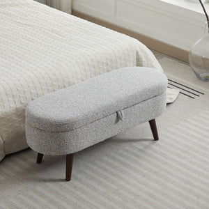English Elm S02 Boucle Lift Top Storage Ottoman Bench for Entryway or Living Room Accent W1805P178791