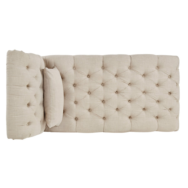 Homelegance By Top-Line Pietro Tufted Oversized Chaise Lounge Beige Linen