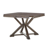 Homelegance By Top-Line Marcellino Espresso Convertible Dining Table with Lazy Susan Espresso Wood