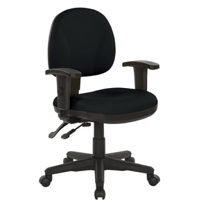 OSP Home Furnishings Sculptured Ergonomic Office Chair with Lumbar Support and Greenguard Certified Padding Black 8180-R107