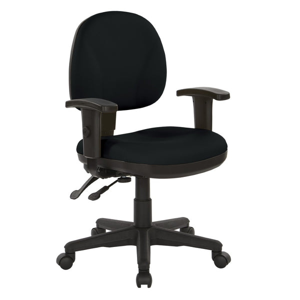 OSP Home Furnishings Sculptured Ergonomic Office Chair with Lumbar Support and Greenguard Certified Padding Black 8180-R107