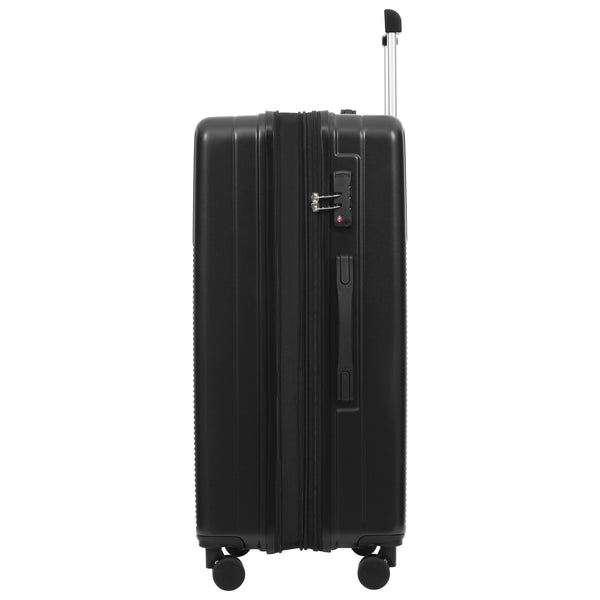 English Elm Luggage 5 Piece Hardside Abs Set with Front Access Carry on and Tsa Spinner Wheels Black N732P391579B