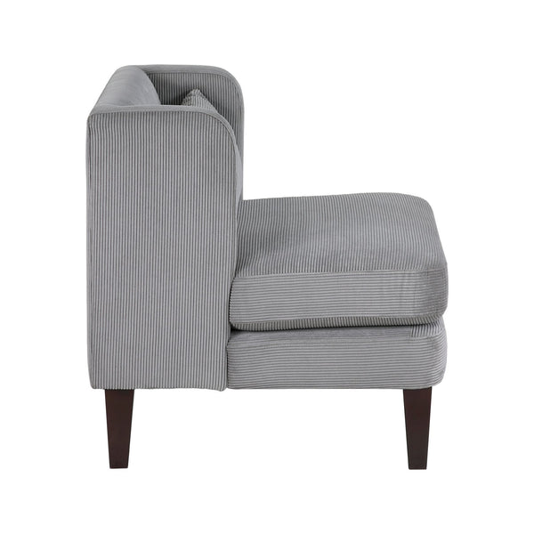 English Elm Modern Dark Gray Corduroy Accent Chair with Pillow - Plush Upholstered Seat, Mid-Century Style, 27.5"x30" B011P287472