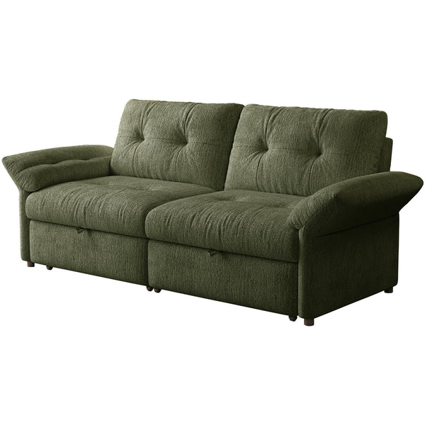 English Elm This Chenille Convertible Sofa Bed Seats Three and Unfolds Flat for Guests Easily Green W3820S00044