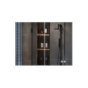 English Elm Mesa Surface Mount Led Medicine Cabinet with Defogger Aluminum Frame Bathroom Mirror B2731P478362