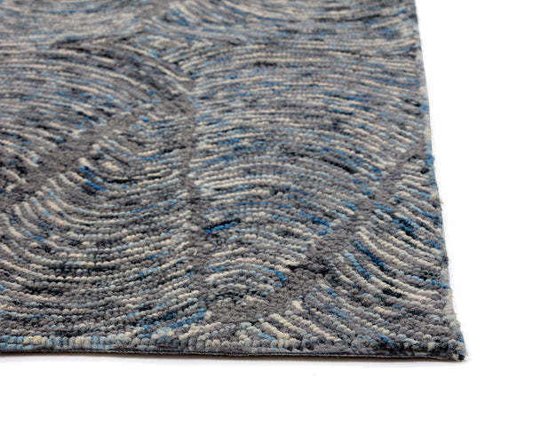 Sunpan Corfu Hand-Tufted Rug - Artisan Crafted Blue and Charcoal Wool Blend for a Unique Home Style 9' X 12'