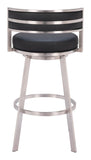 Gimsby Swivel Barstool Black 110044 Zuo Modern