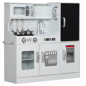 English Elm Qaba Pretend Play Kitchen Set for Kids with Chalkboard Ice Maker and 5 Accessories W2225P249826