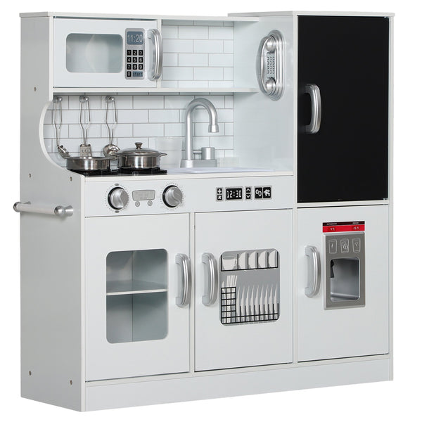 English Elm Qaba Pretend Play Kitchen Set for Kids with Chalkboard Ice Maker and 5 Accessories W2225P249826