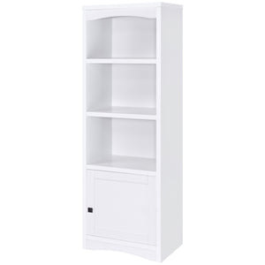 English Elm Stott Contemporary White 3-Shelf Media Tower with Framed Door, Adjustable Shelf & Display Space B062P299838