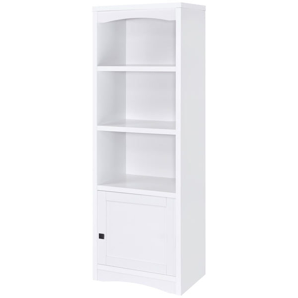 English Elm Stott Contemporary White 3-Shelf Media Tower with Framed Door, Adjustable Shelf & Display Space B062P299838