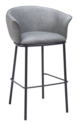 Garston Barstool Gray 110177 Zuo Modern