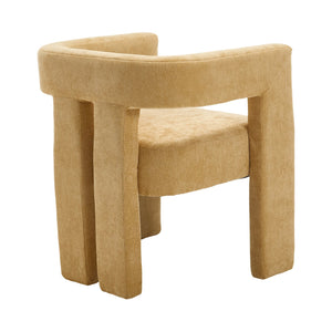 English Elm United We Win Chenille Barrel Accent Armchairs Set of Two for Living Room Dining Yellow W1568P389274