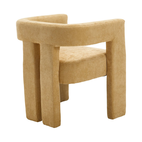 English Elm United We Win Chenille Barrel Accent Armchairs Set of Two for Living Room Dining Yellow W1568P389274