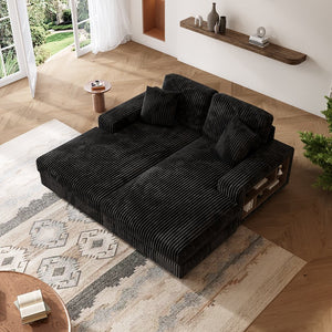 English Elm Convertible Corduroy Sleeper Sofa Chair - Oversized Modern Lounge, Plush Comfort For Guests & Home W1793S00034