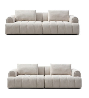 English Elm 2ps, Arc Chenille Sectional Sofa with Tufted Back for Apartments and Living Rooms W2664S00079