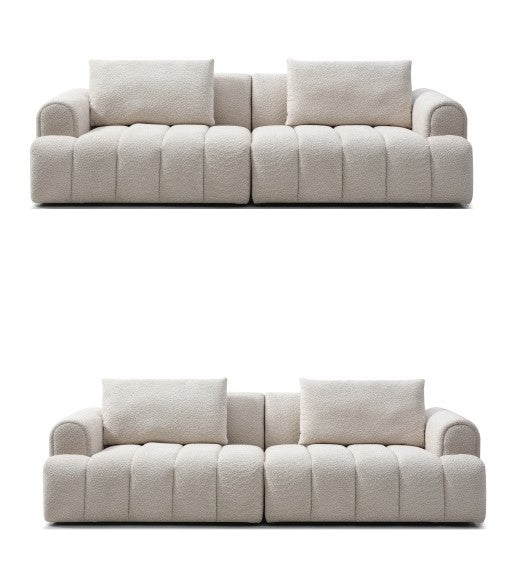 English Elm 2ps, Arc Chenille Sectional Sofa with Tufted Back for Apartments and Living Rooms W2664S00079