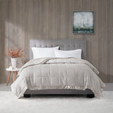 Madison Park Windom Casual Lightweight Down Alternative Blanket with Satin Trim MP51-1535 Grey