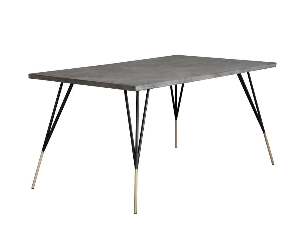 Sunpan MIDORI Dining Table - 59" Industrial-Modern Design with Unique Concrete Top & Metal Legs, Seats 6 101900