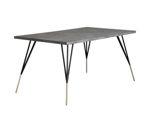 Sunpan MIDORI Dining Table - 59" Industrial-Modern Design with Unique Concrete Top & Metal Legs, Seats 6 101900