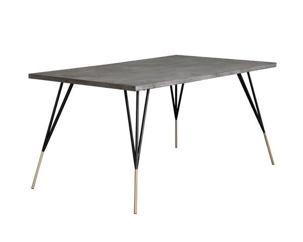Sunpan MIDORI Dining Table - 59" Industrial-Modern Design with Unique Concrete Top & Metal Legs, Seats 6 101900