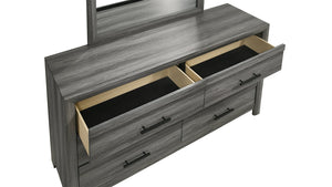 English Elm Denver Modern Twin 5-Piece Bedroom Set in Gray — Contemporary Wood Bed, Nightstand, Dresser, Chest & Mirror (Coordinated) B009S02018