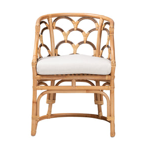 English Elm Bohemian Natural Rattan Accent Chair with Braided Arms for Eclectic Living Rooms B2750P467642