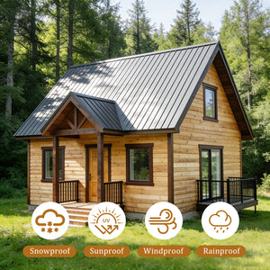 English Elm 20 Pcs Galvanized Steel Corrugated Roofing Panels Waterproof Shed Garage Outdoor W3213P431188