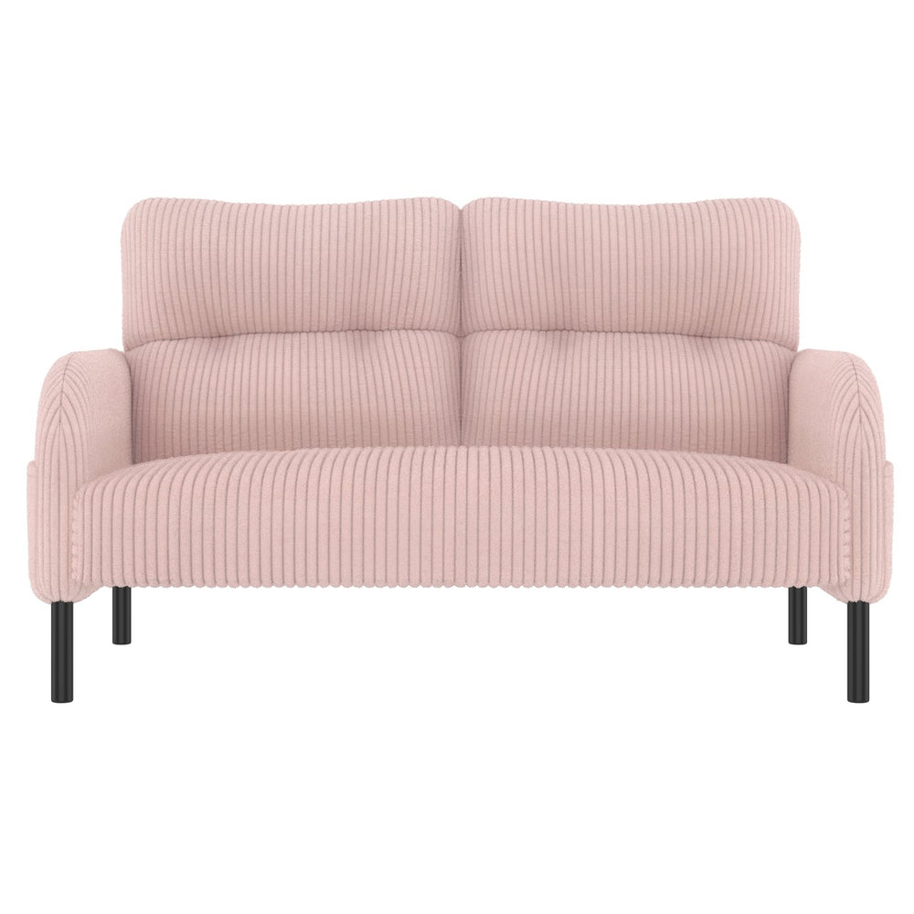 English Elm UNITED Corduroy Double Sofa with Ergonomic Support, High-Rebound Springs, Side Pockets, 500lb Capacity Pink W1568P307267