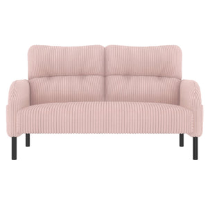 English Elm UNITED Corduroy Double Sofa with Ergonomic Support, High-Rebound Springs, Side Pockets, 500lb Capacity Pink W1568P307267