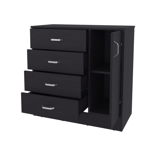 English Elm FM Tolleson 3-Door Tall Wardrobe Cabinet with Full-Length Rod, 4 Shelves, Scratch-Resistant Finish Wenge 36.61 L x 24.8 W x 7.09 H B128P361095