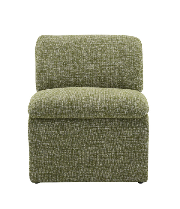 English Elm Innovative Jaeda Boucle Accent Chair with Curved Silhouette, Full Foam Comfort and Sturdy Frame Green 30.7 L x 28.7 W x 26.4 H B2726P241773