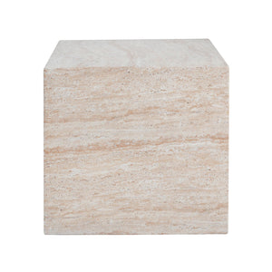 English Elm Christopher Knight Home® - Outdoor/Indoor Square Travertine Side Table - Lightweight Concrete With Modern Cube Design For Versatile Use N773P253774Z