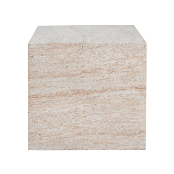 English Elm Christopher Knight Home® - Outdoor/Indoor Square Travertine Side Table - Lightweight Concrete With Modern Cube Design For Versatile Use N773P253774Z