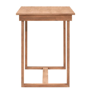 English Elm TOPMAX 82-inch Farmhouse Extendable Dining Set with Two 11" Removable Leaves, Upholstered Seats and Bench Brown N717S000230D