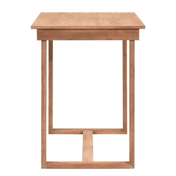 English Elm TOPMAX 82-inch Farmhouse Extendable Dining Set with Two 11" Removable Leaves, Upholstered Seats and Bench Brown N717S000230D