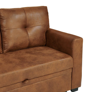 English Elm Sleeper Sectional with Pull Out Bed Storage Chaise Tufted L Shaped Living Room Sofa W5568S00006