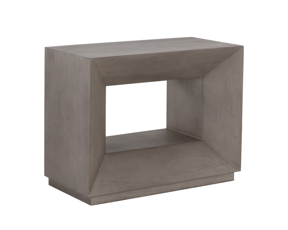 Sunpan Thales Nightstand - Modern Geometric Design in Solid Acacia Wood for Elegant Bedroom Décor Grey