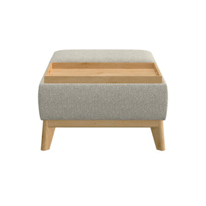 English Elm Wallace & Bay - Tan Reversible Tray Ottoman - Mid-Century Modern Tan Engineered Wood, Dual-Sided Tray Top, Low Profile Lounge 38x28x14 B2709P212478