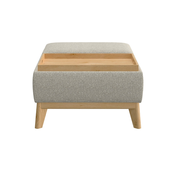 English Elm Wallace & Bay - Tan Reversible Tray Ottoman - Mid-Century Modern Tan Engineered Wood, Dual-Sided Tray Top, Low Profile Lounge 38x28x14 B2709P212478