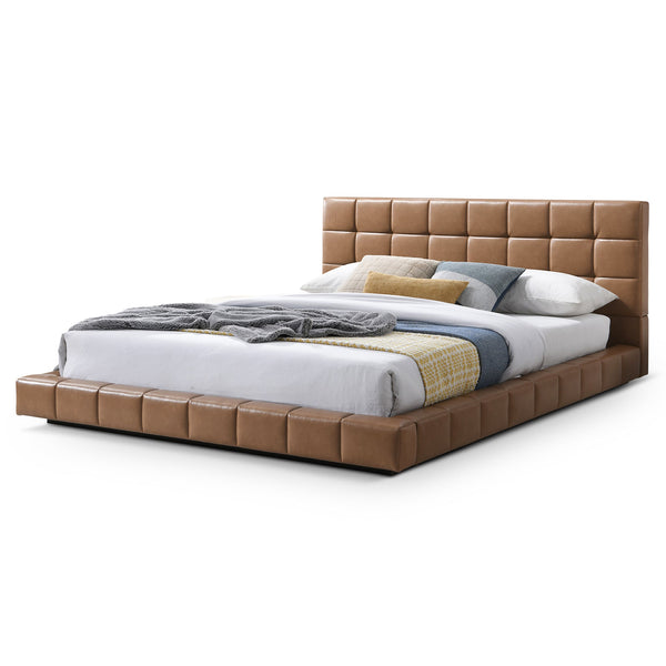 English Elm Hudson Biscuit Tufted Vegan Leather King Platform Bed for Modern Bedrooms B183S00205