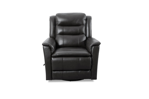 English Elm Man Wah Madrid Leather Swivel Recliner In Granite - Luxurious Comfort & Modern Style For Your Home B2707P311033