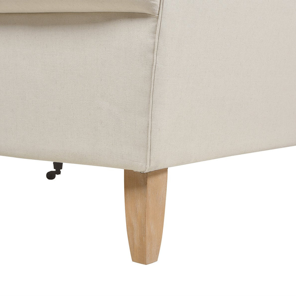 English Elm Jennifer Taylor Home - Alana 88" L-Shape Reversible Sectional Sofa with Linen Beige Upholstery, Kiln-Dried Frame, Foam Comfort B2719P238357