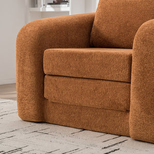 English Elm 40" Chenille Cloud Floor Chair Convertible Sleeper Sofa Lounge for Dorm Apartment Bedroom Orange W3118P388896