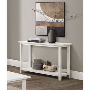 English Elm Castleton Distressed White Pine Console Table with Open Shelf for Entryway Hallway B062P451671