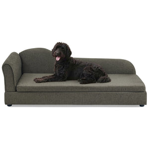 English Elm Oversized Modern Pet Sofa with Wave Backrest Linen Upholstery for Large Dogs W487P430333
