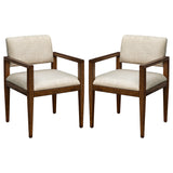 INK+IVY Benson Mid-Century Upholstered Dining Chairs with Arms (Set of 2) II108-0523 Beige