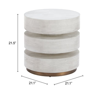 Zuo Modern Laha Side Table Oak White - Modern Minimalist Design, Stylish Mdf & Steel For Any Living Space White Mdf,Steel 110545-zuo-modern