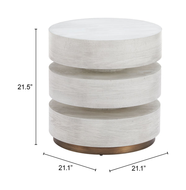 Zuo Modern Laha Side Table Oak White - Modern Minimalist Design, Stylish Mdf & Steel For Any Living Space White Mdf,Steel 110545-zuo-modern