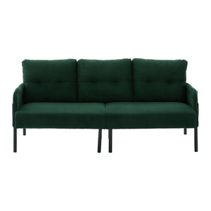 English Elm United We Win Corduroy Loveseat Plush Ergonomic Sofa with Spring Support Metal Legs Emerald W1568P410052